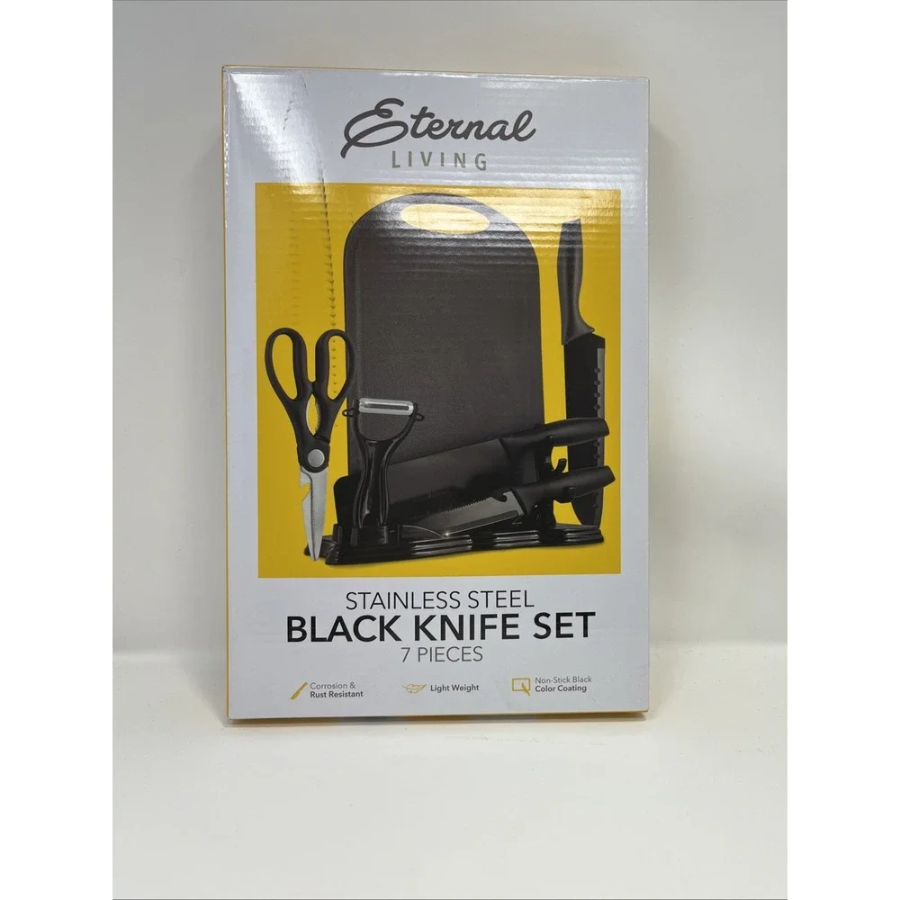 Eternal living stainless steel black‎ knife set seven pieces